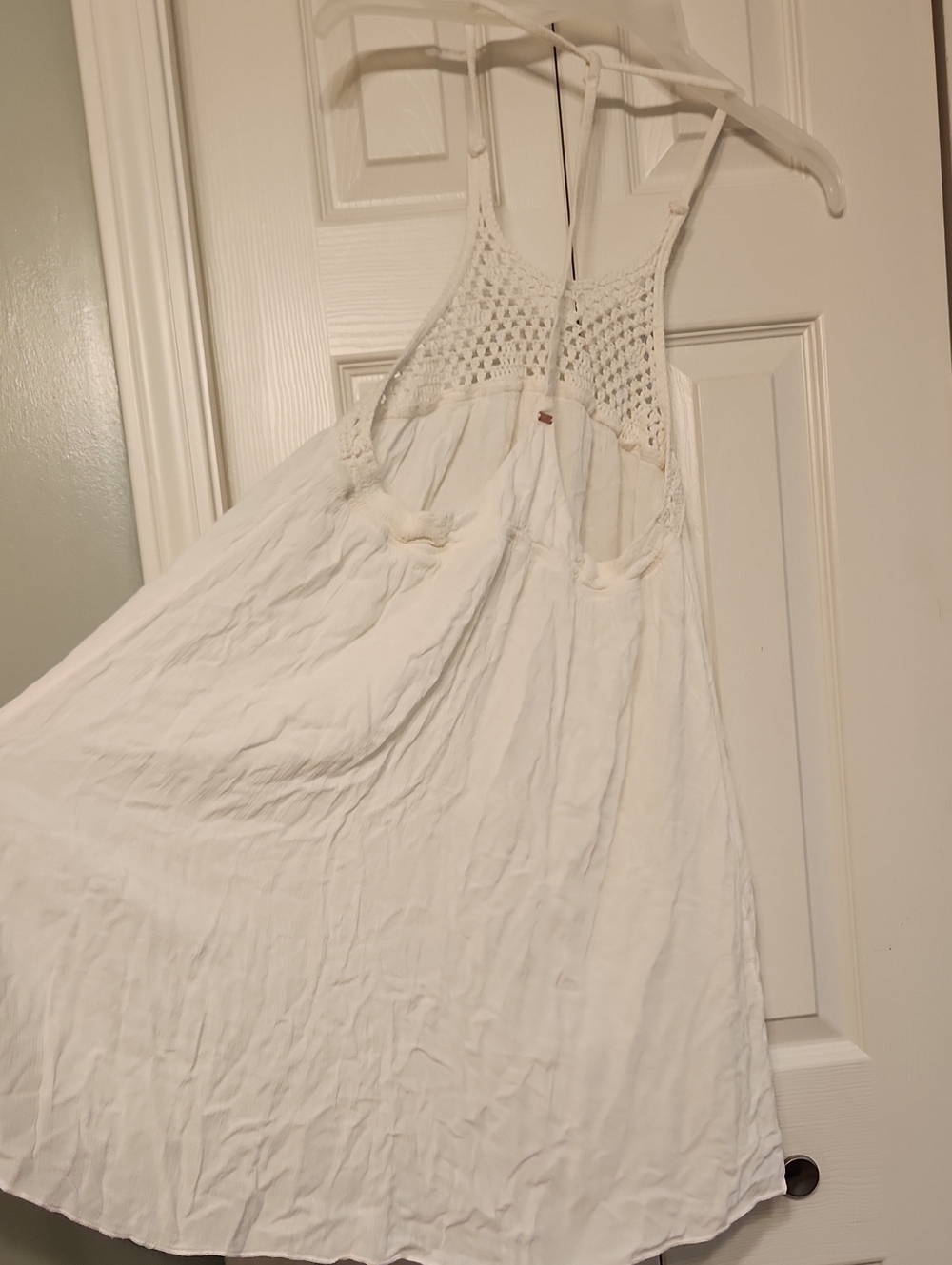 Roxy White Crochet Top Dress / Swim Cover Up 100% Cotton - Picture 5 of 13